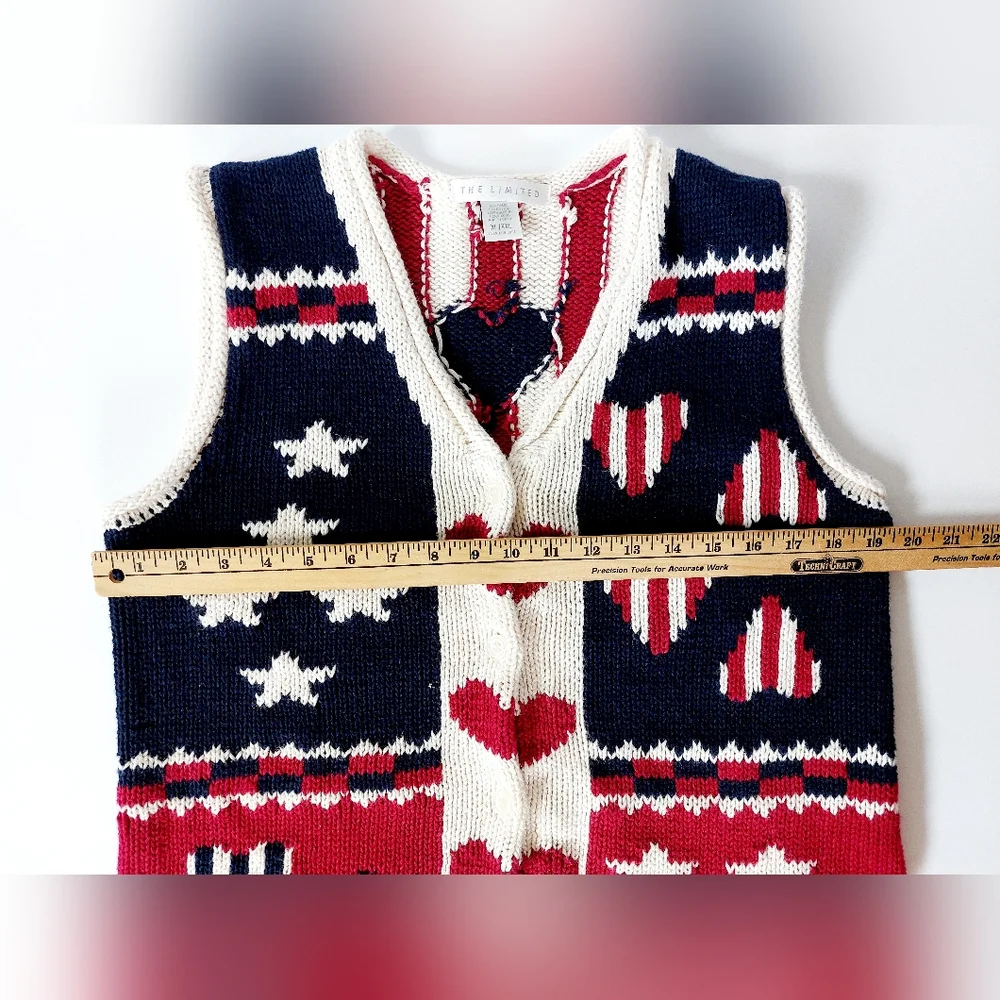 Patriotic Sweater Vest size Xl/XXL The‎ Limited 4th of July Grannycore Teacher - Picture 4 of 5